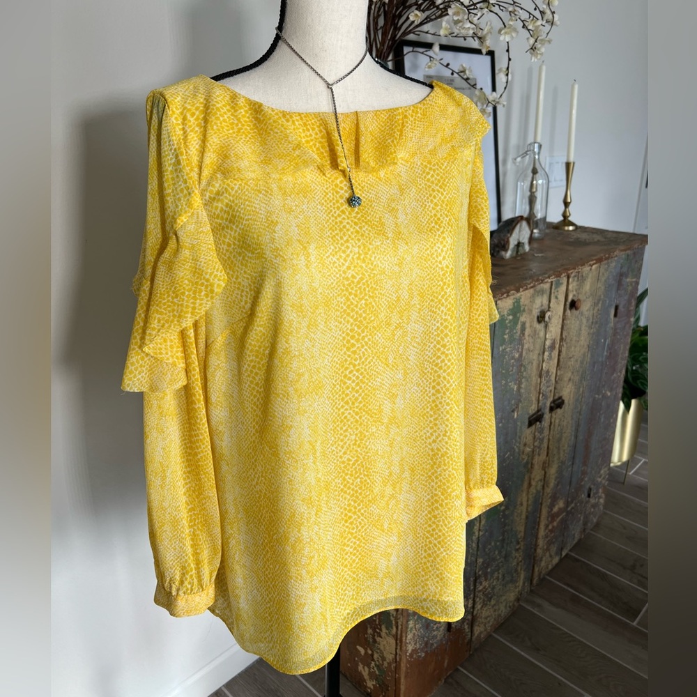 SALE!! Beautiful Banana Republic long sleeve ruffle blouse, size large